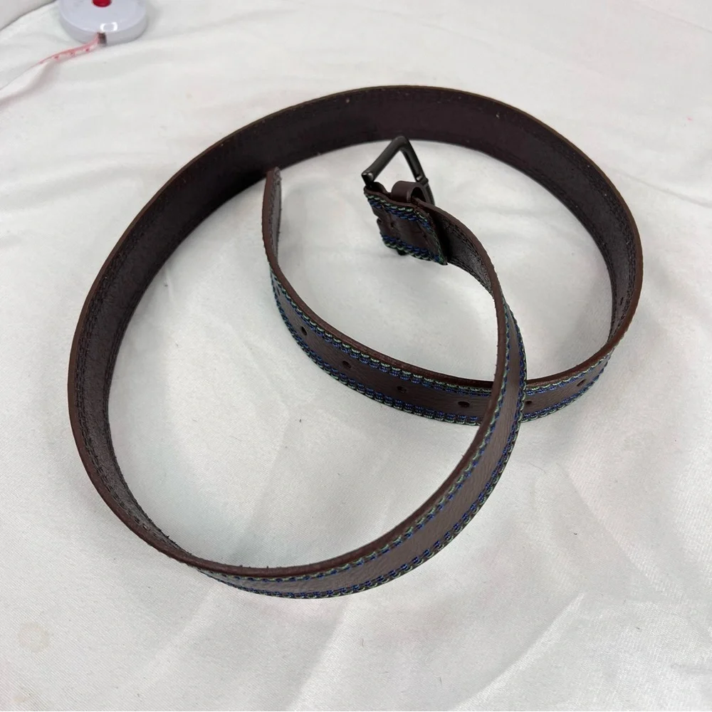 Jacobs By Marc Jacobs For Marc By Marc Jacobs Brown Leather Belt + Blue & Green